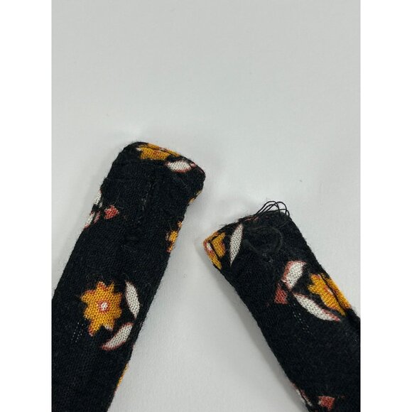 BILLABONG Open Heart Romper Sz L Orange Floral Open Back Tie Romper Boho Summer - Picture 9 of 11